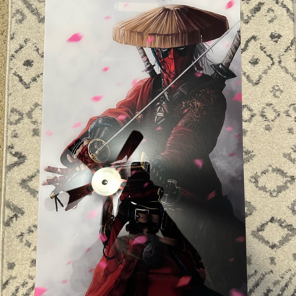 Samurai Warrior Deadpool poster epoxy glass  24 x16 in